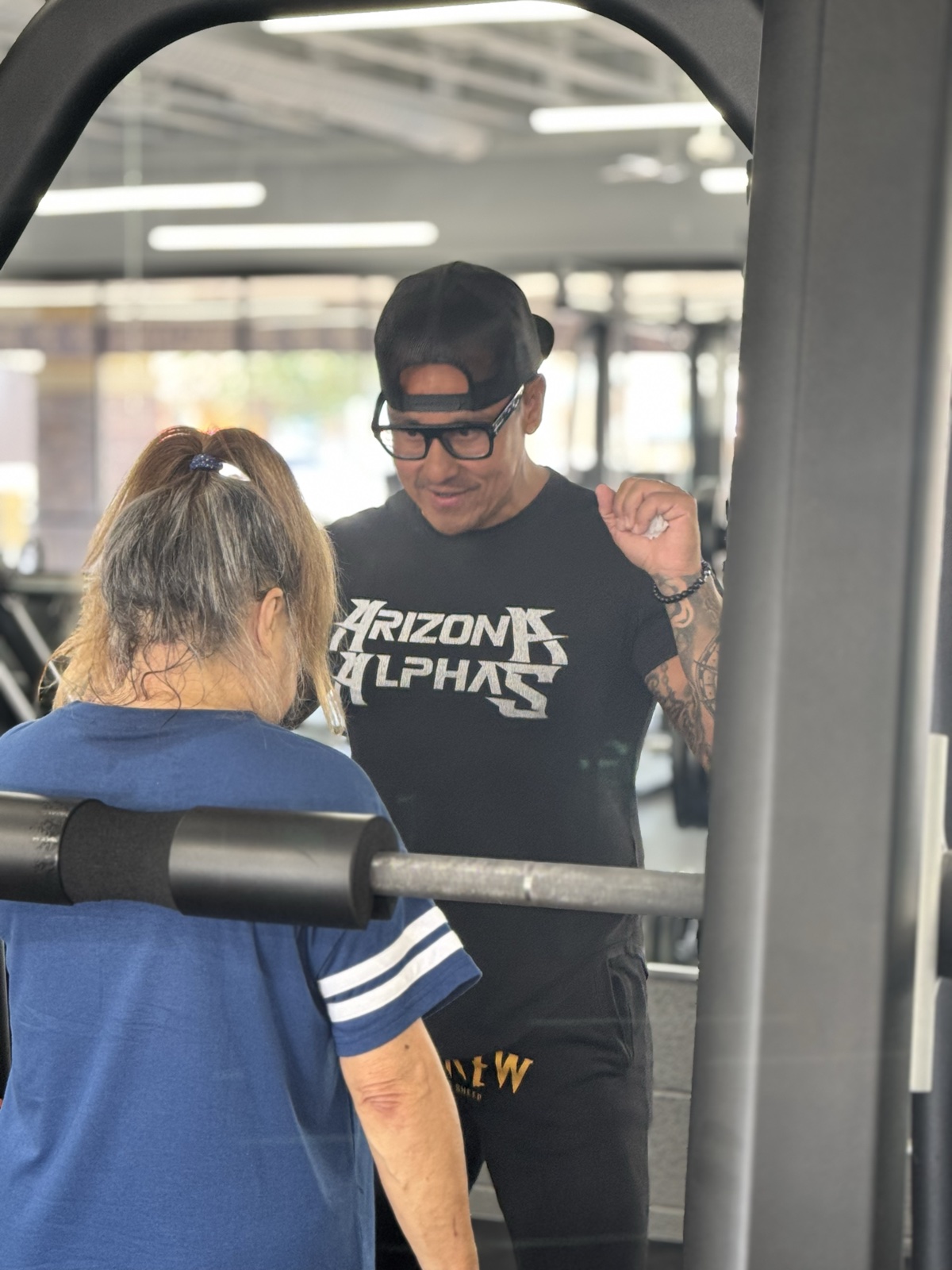 Senior member training with Justin at Anytime Fitness Ahwatukee North — coached form, gradual progression